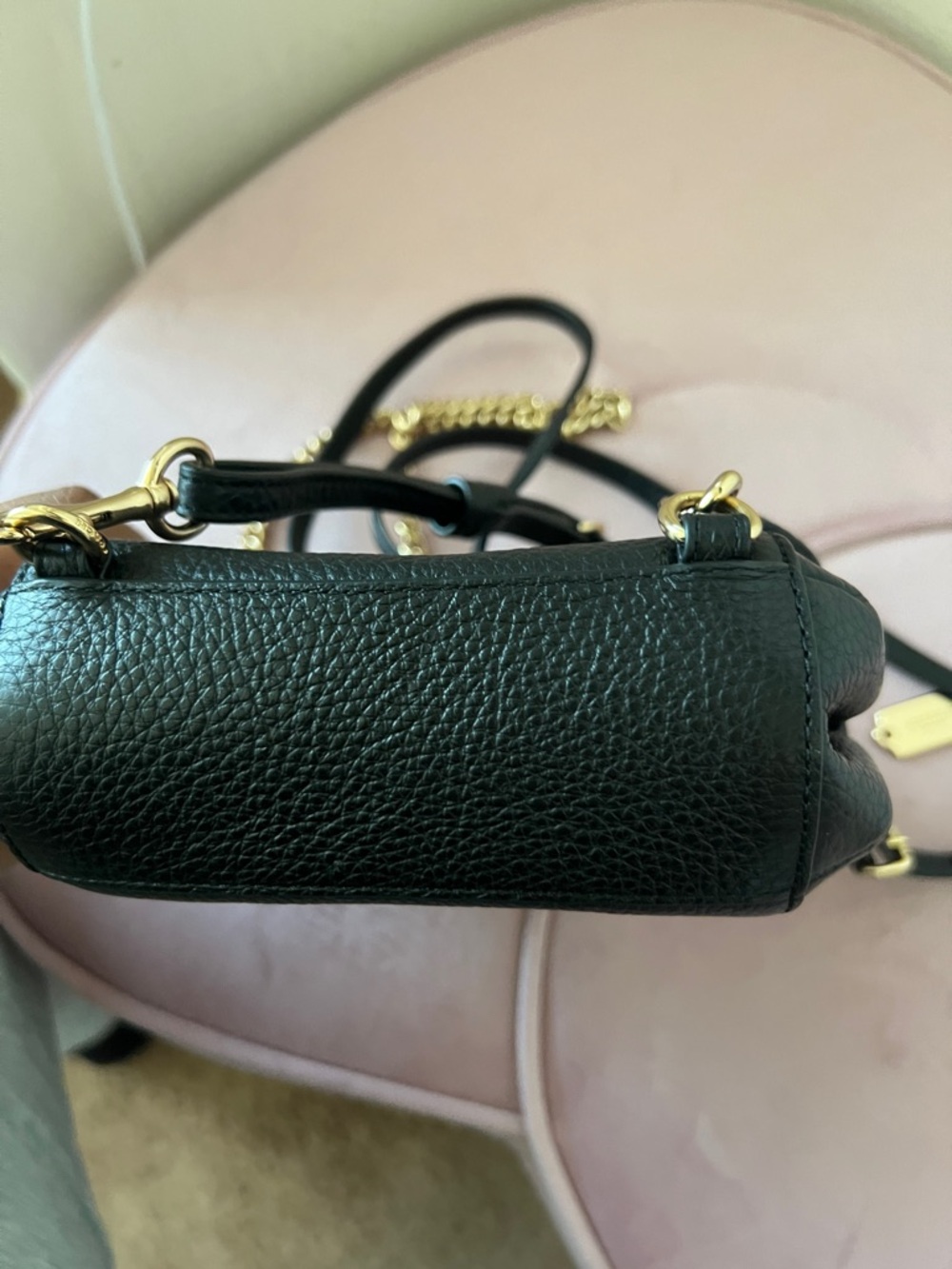 Coach Black Pebbled Leather Mini Backpack with Gold Hardware - Picture 6 of 6
